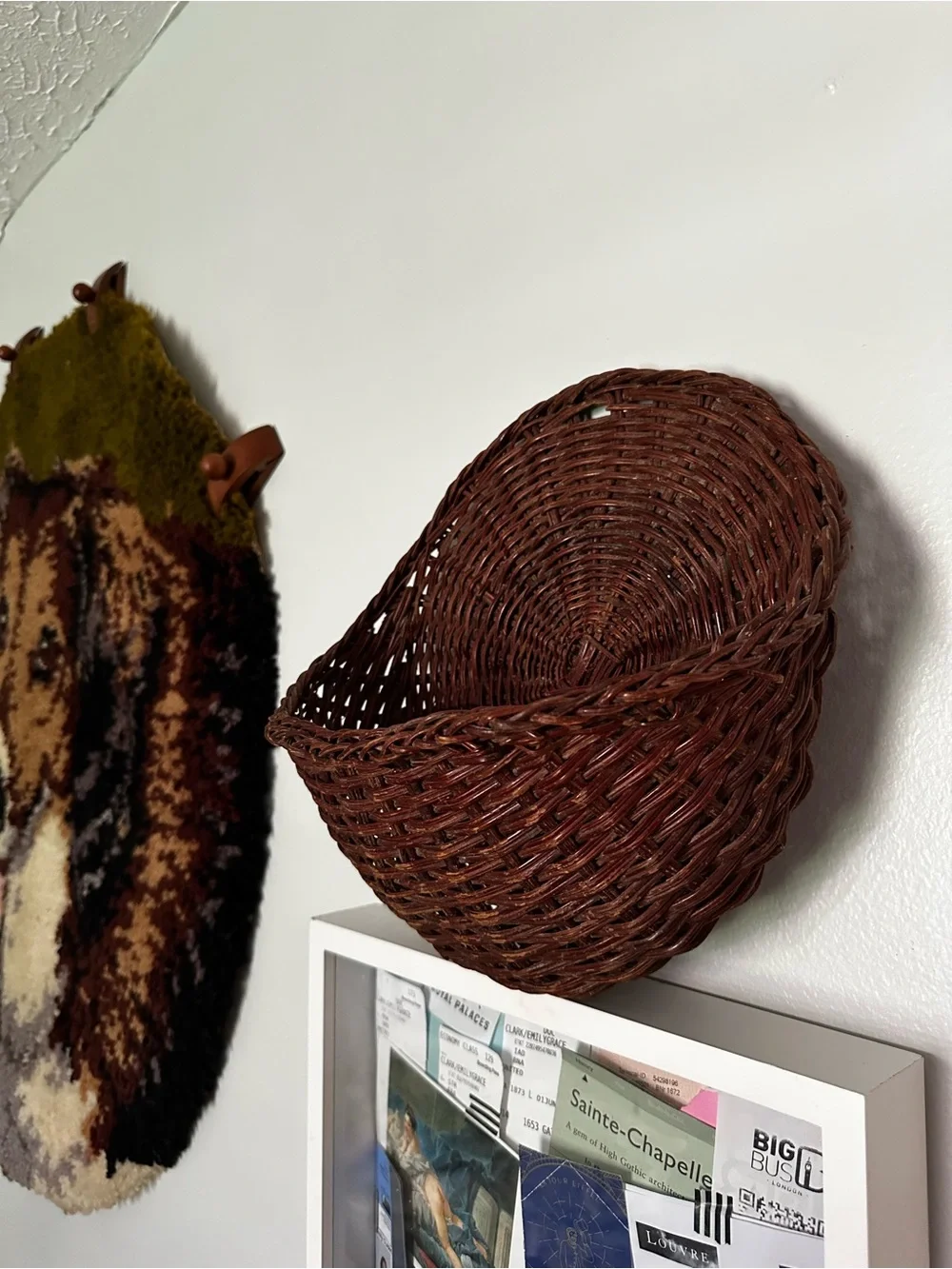 Woven Hanging Wall Basket - Dark Brown